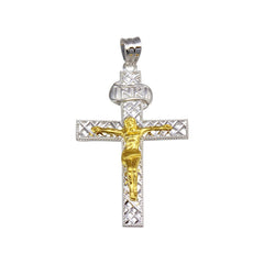 Sterling Silver Two Toned Plated DC Cross Pendant