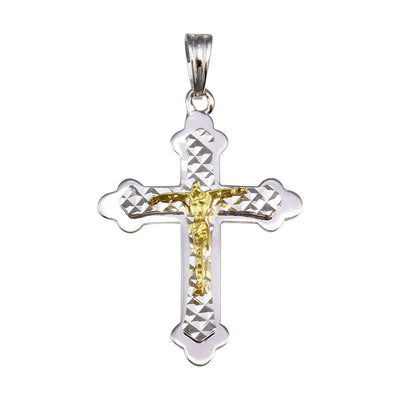 Sterling Silver Two Toned Plated DC Cross Pendant
