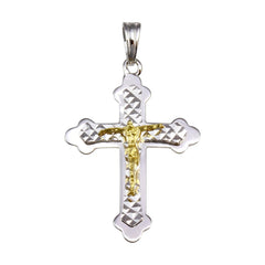Sterling Silver Two Toned Plated DC Cross Pendant
