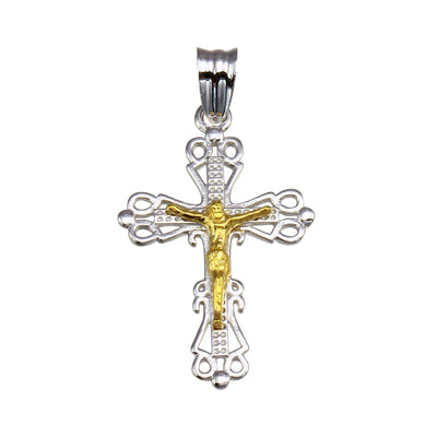 Sterling Silver Two Toned Plated DC Cross Pendant