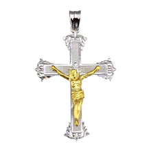 Load image into Gallery viewer, Sterling Silver Toned Plated CZ Cross Pendant