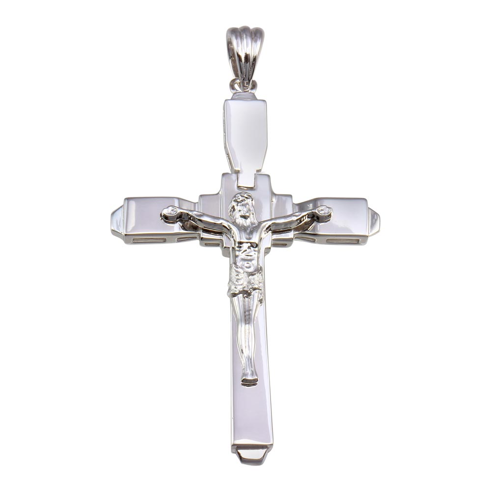 Sterling Silver Rhodium Plated Cross Pendant