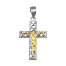 Load image into Gallery viewer, Sterling Silver Two Toned Plated DC Crucifix Cross Pendant