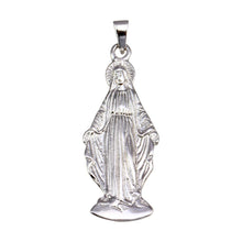 Load image into Gallery viewer, Sterling Silver Rhodium Plated Miraculous Mary Pendant