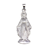 Sterling Silver Rhodium Plated Miraculous Mary Pendant