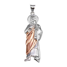 Load image into Gallery viewer, Sterling Silver Two Toned Plated Saint Jude DC Pendant