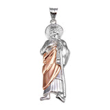 Sterling Silver Two Toned Plated Saint Jude DC Pendant