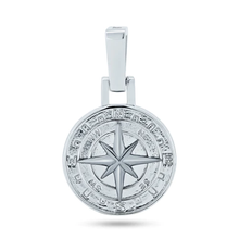 Load image into Gallery viewer, Sterling Silver Rhodium Plated CZ Small Northern Star Medallion Pendant