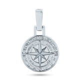 Sterling Silver Rhodium Plated CZ Small Northern Star Medallion Pendant