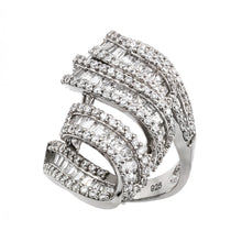 Load image into Gallery viewer, Sterling Silver Rhodium Plated Micro Pave CZ Ring