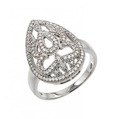 Sterling Silver Rhodium Plated Micro Pave CZ Ring