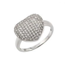 Load image into Gallery viewer, Sterling Silver Rhodium Plated  Micro Pave Set CZ Heart Ring