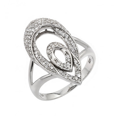 Sterling Silver Rhodium Plated Micro Pave CZ Ring