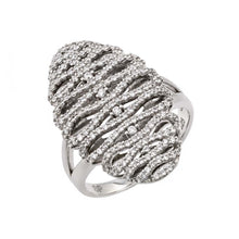 Load image into Gallery viewer, Sterling Silver Rhodium Plated Micro Pave Clear CZ Ring