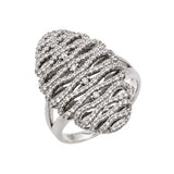 Sterling Silver Rhodium Plated Micro Pave Clear CZ Ring