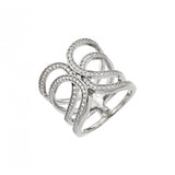 Sterling Silver Rhodium Plated Double Interlace Ring