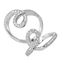 Load image into Gallery viewer, Sterling Silver Rhodium Plated Double Looped CZ Ring