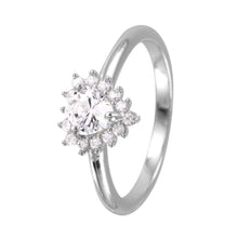 Load image into Gallery viewer, Sterling Silver Rhodium Plated Classy Heart Cut Clear Cz Bridal Ring