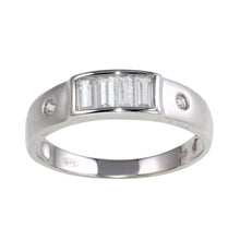 Load image into Gallery viewer, Sterling Silver Rhodium Plated CZ Ring