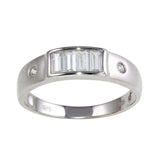 Sterling Silver Rhodium Plated CZ Ring