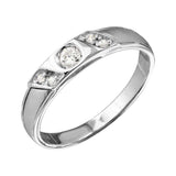 Sterling Silver Rhodium Plated Men Slash CZ Ring