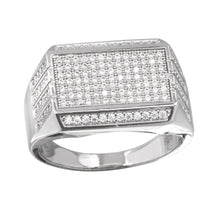 Load image into Gallery viewer, Sterling Silver Mens Rectangular Ring with CZ