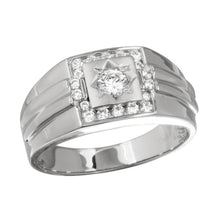 Load image into Gallery viewer, Sterling Silver Rhodium Plated Square CZ Ring