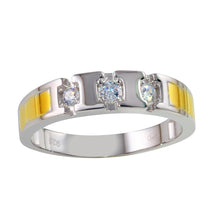 Load image into Gallery viewer, Sterling Silver Two Toned Ring with CZ