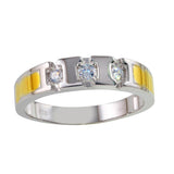 Sterling Silver Two Toned Ring with CZ