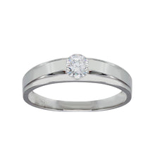 Load image into Gallery viewer, Sterling Silver Rhodium Plated Round CZ Stone Bordered Ring