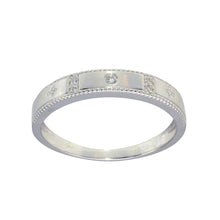 Load image into Gallery viewer, Sterling Silver Rhodium Plated Round CZ Cross Shank Design Ring