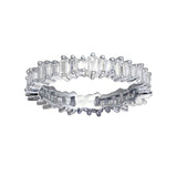 Sterling Silver Emerald Cut CZ Baguette Eternity Band Ring