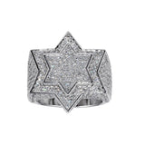 Sterling Silver Rhodium Plated Star CZ Ring