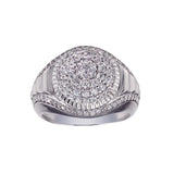 Sterling Silver Rhodium Plated Dome CZ Ring