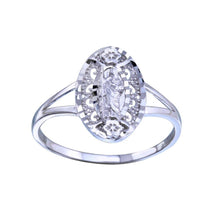 Load image into Gallery viewer, Sterling Silver Rhodium Plated Saint Jude Diamond Cut Ring