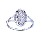 Sterling Silver Rhodium Plated Saint Jude Diamond Cut Ring