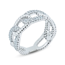 Load image into Gallery viewer, Sterling Silver Rhodium Plated Link CZ Ring