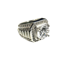 Load image into Gallery viewer, sterling-silver-rhodium-plated-studded-top-and-small-clear-cz-ring-width-15.2mm-thickness-8mm
