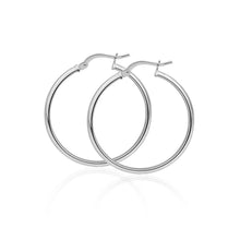 Load image into Gallery viewer, Sterling Silver High Polished Hoop Earrings