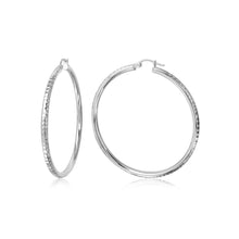 Load image into Gallery viewer, Sterling Silver 2MM Non Plated Diamond Cut Hoop Earrings