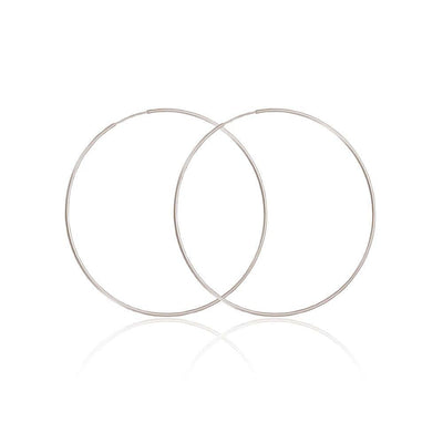 Sterling Silver High Polished 1.5MM Endless Hoop Earrings