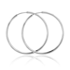 Sterling Silver High Polished 2MM Endless Hoop Earrings