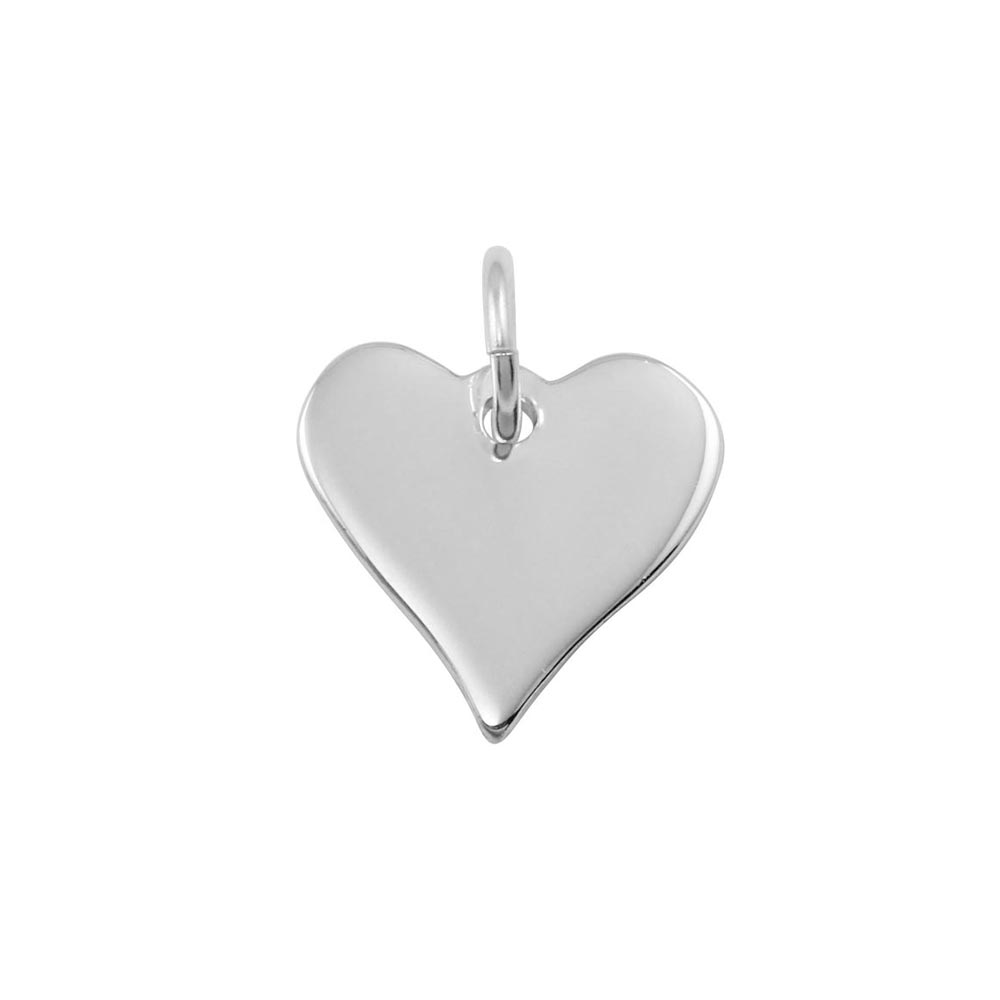 Sterling Silver High Polished Toggle Small Heart Engravable with Bail