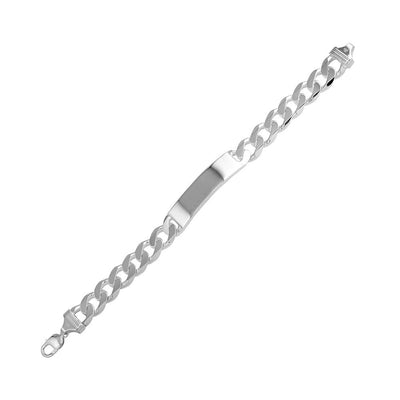 Sterling Silver Engravable ID Curb 250-10mm Bracelet