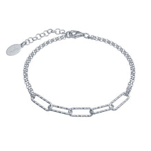 Load image into Gallery viewer, Sterling Silver Rhodium Plated Diamond Cut Link Chain Bracelet - silverdepot