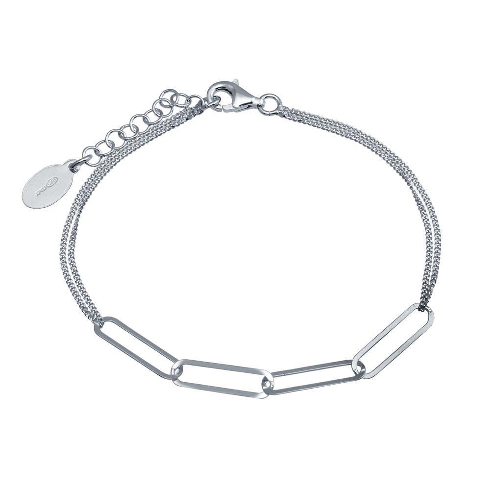 Sterling Silver Rhodium Plated Thin Curb Link Chain Bracelet - silverdepot