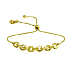 Sterling Silver Gold Plated Link Lariat Bracelet