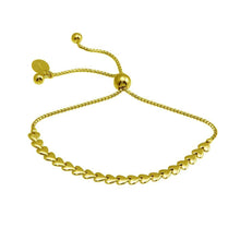 Load image into Gallery viewer, Sterling Silver Gold Plated Heart Link Lariat Bracelet - silverdepot