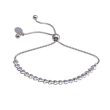 Load image into Gallery viewer, Sterling Silver Rhodium Plated Heart Link Lariat Bracelet - silverdepot