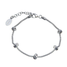 Load image into Gallery viewer, Sterling Silver Rhodium Plated 5 Knotted Coreana Chain Bracelet - silverdepot